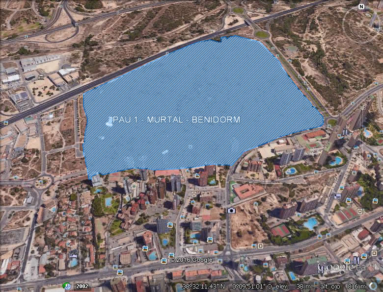 Imagen aérea del suelo en Benidorm (Alicante)